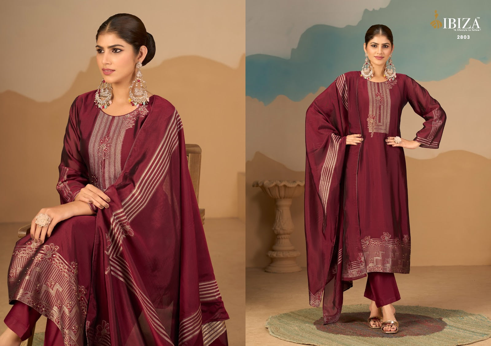 Noorani Ibiza Banglori Silk Pant Style Suits Supplier Gujarat