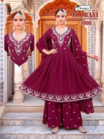 Noorani Krst Rayon 22Kg Readymade Anarkali Suits Wholesaler
