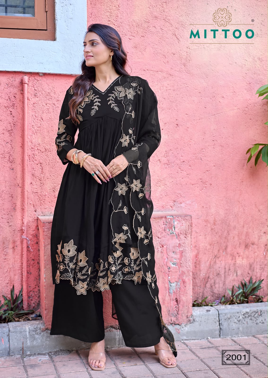 Noorani Mittoo Chanderi Readymade Anarkali Suits Wholesaler Gujarat
