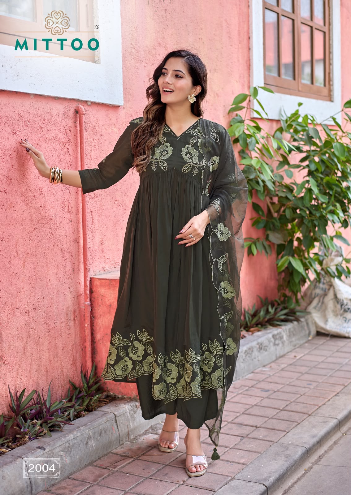 Noorani Mittoo Chanderi Readymade Anarkali Suits Wholesaler Gujarat