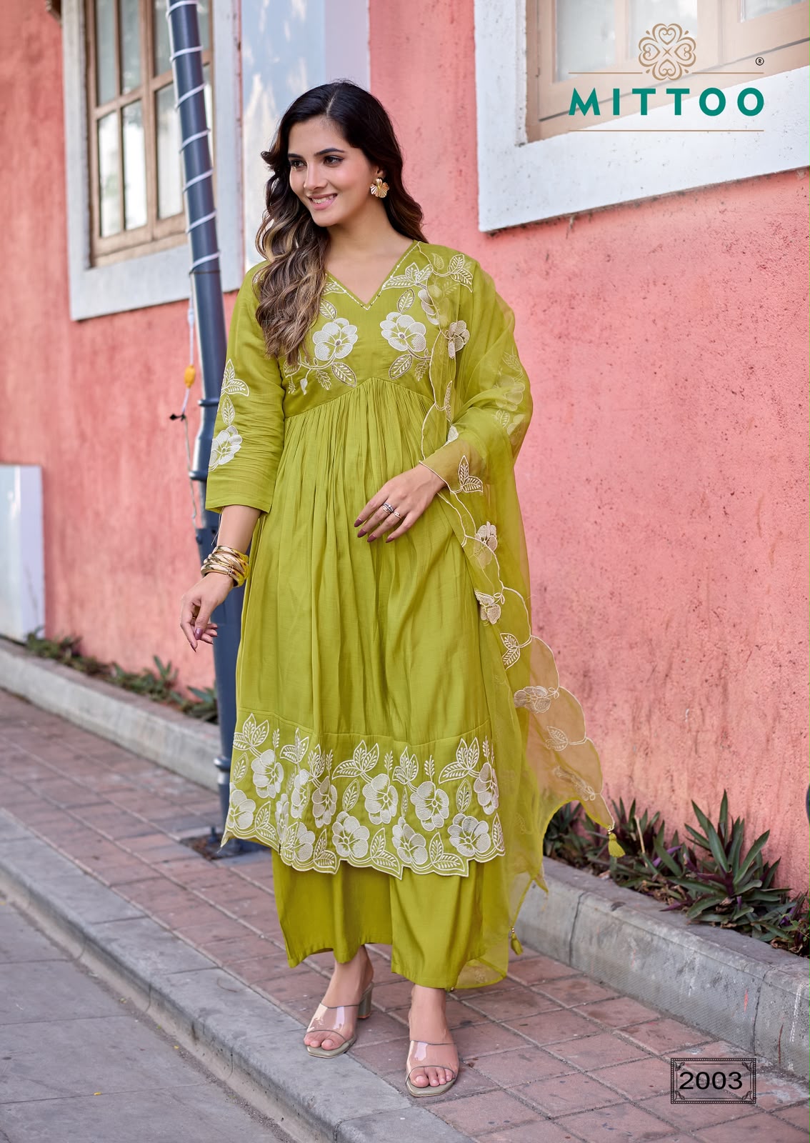 Noorani Mittoo Chanderi Readymade Anarkali Suits Wholesaler Gujarat