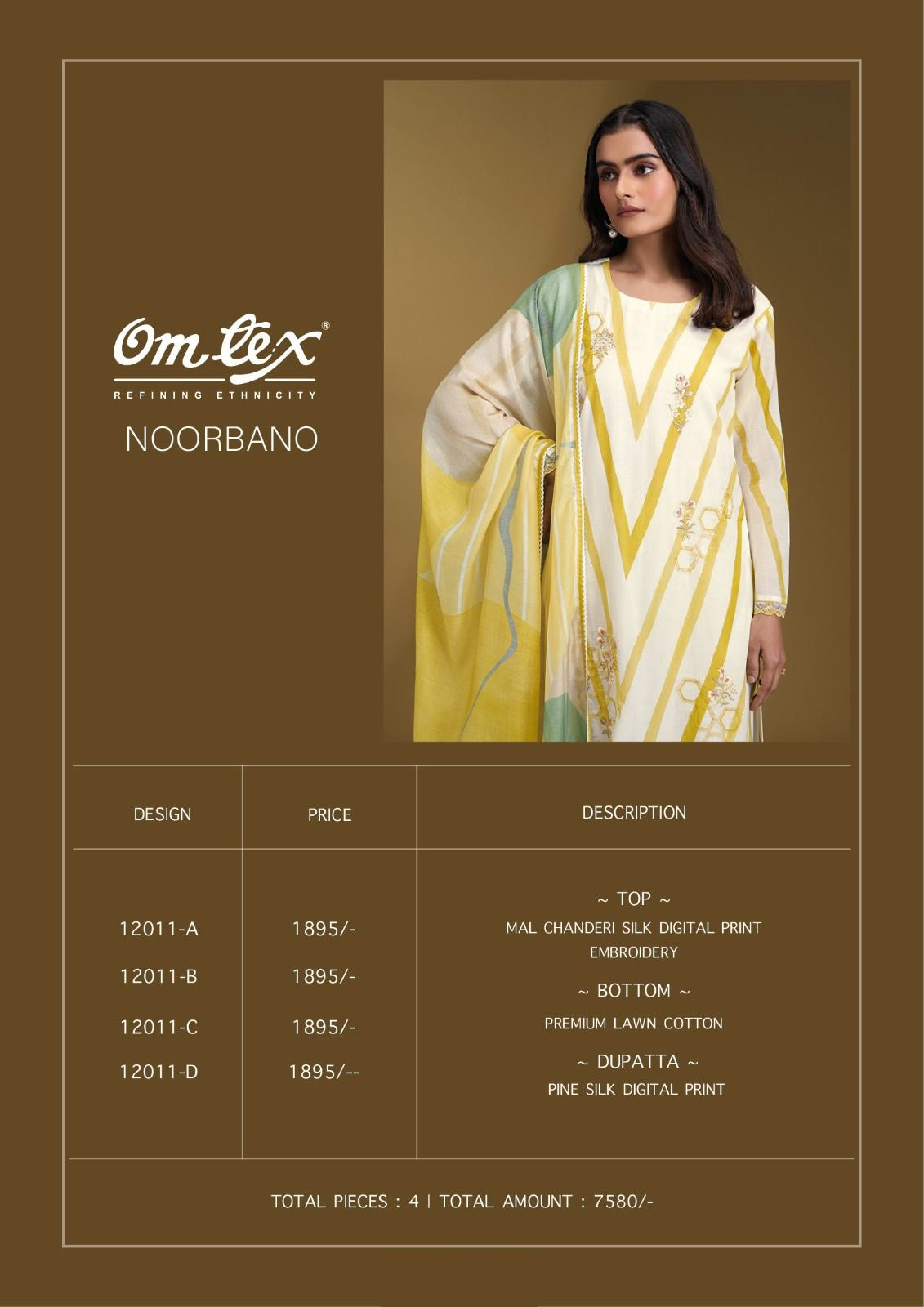 Noorbano Omtex Chanderi Silk Pant Style Suits Wholesaler Gujarat