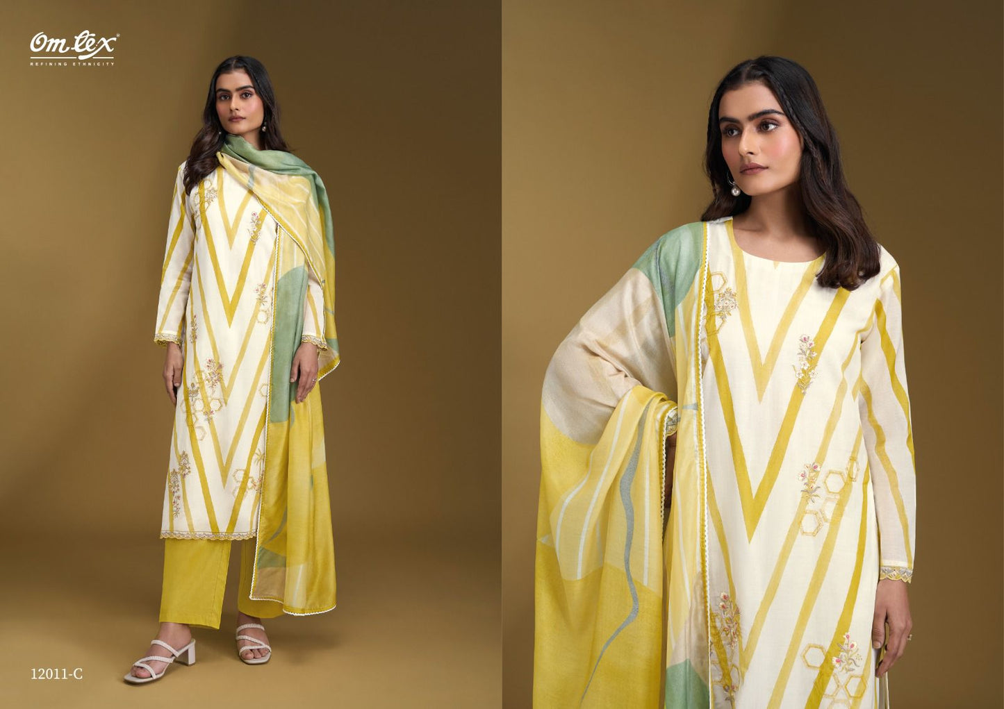 Noorbano Omtex Chanderi Silk Pant Style Suits Wholesaler Gujarat