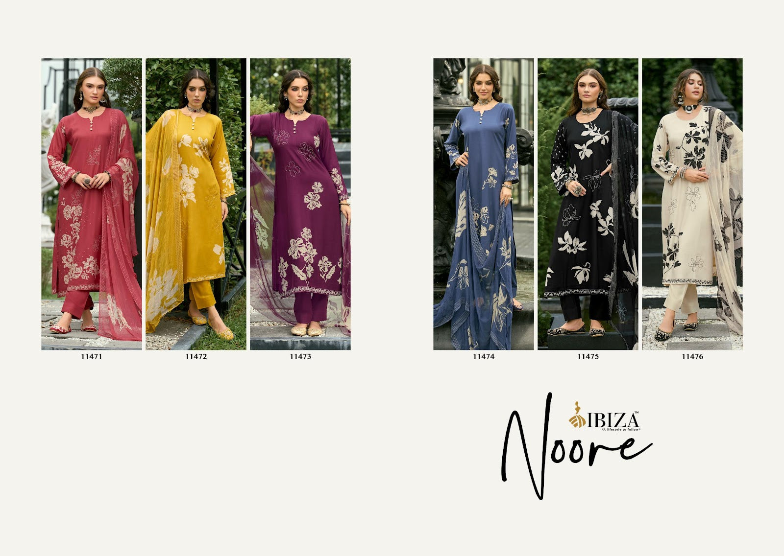 Noore Ibiza Pashmina Suits Wholesale