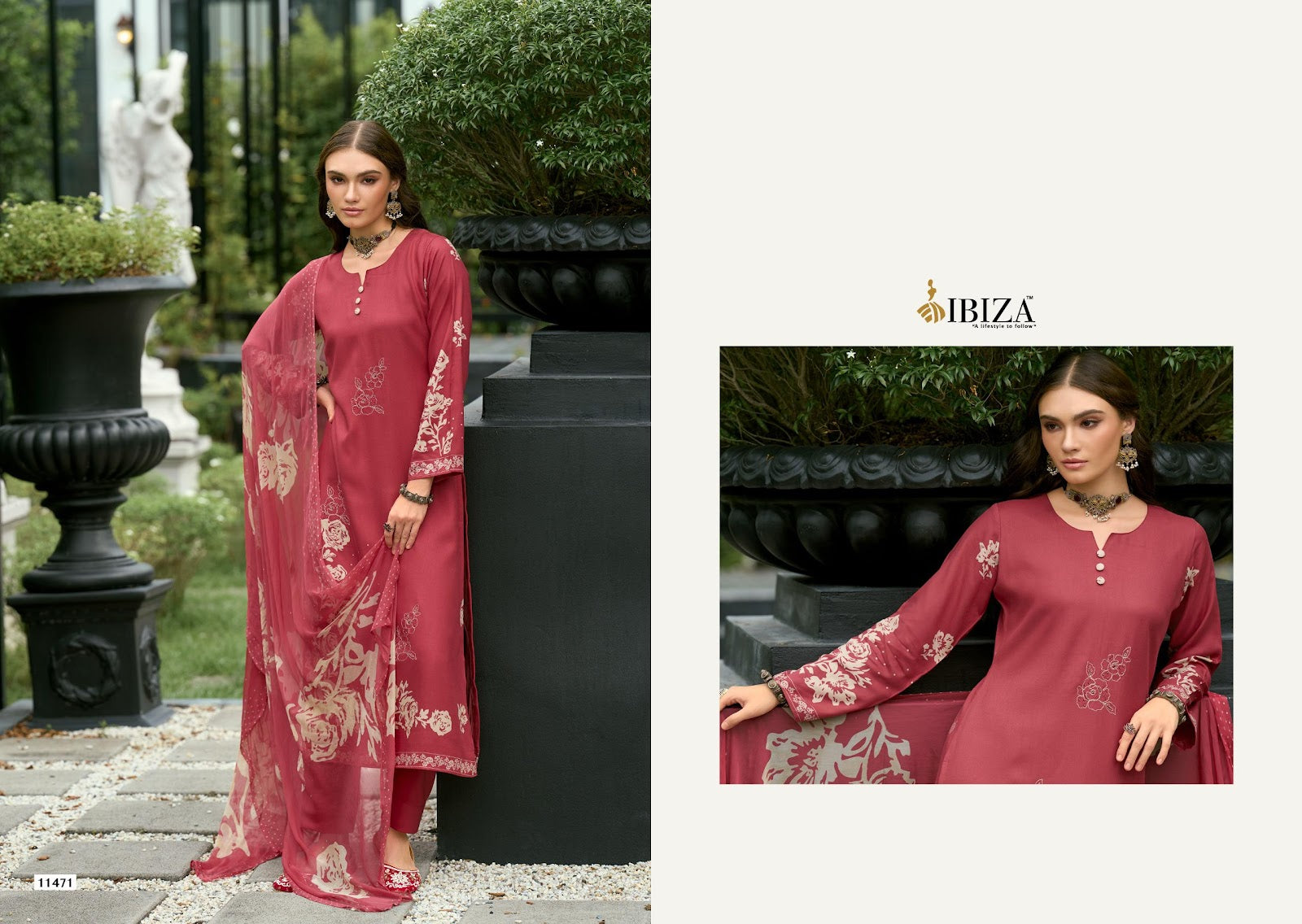 Noore Ibiza Pashmina Suits Wholesale