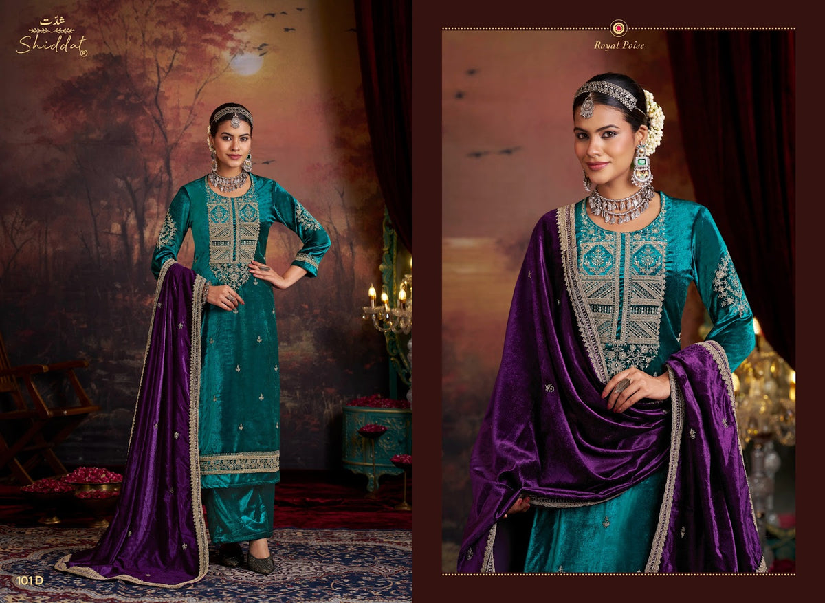 Nooree Shiddat Viscose Velvet Suits Wholesaler Gujarat