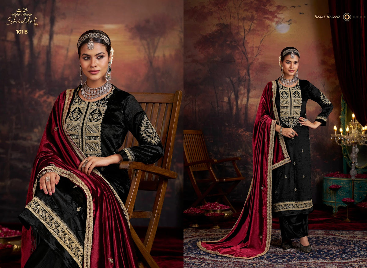 Nooree Shiddat Viscose Velvet Suits Wholesaler Gujarat