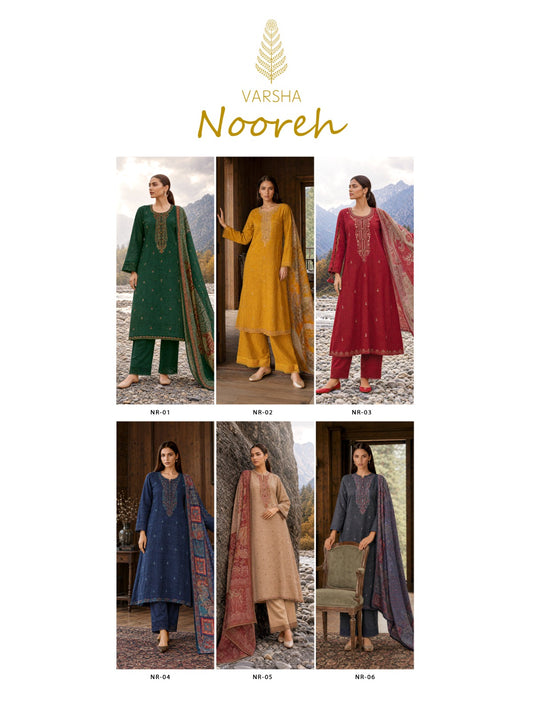 Nooreh Varshaa Khadi Silk Pashmina Suits Manufacturer India