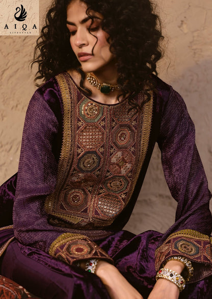 Nooren Aiqa Viscose Velvet Suits Wholesaler