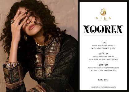 Nooren Aiqa Viscose Velvet Suits Wholesaler