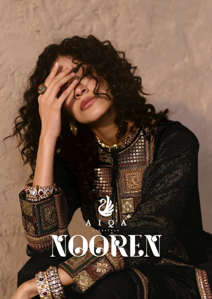 Nooren Aiqa Viscose Velvet Suits Wholesaler
