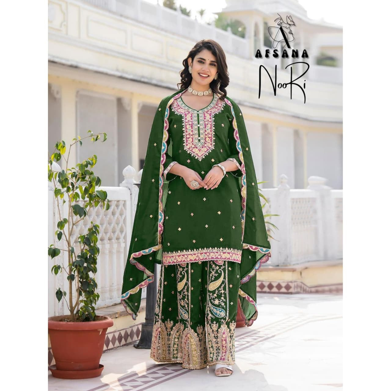 Noori New Colours Afsana Vichitra Readymade Plazzo Style Suits Wholesaler India