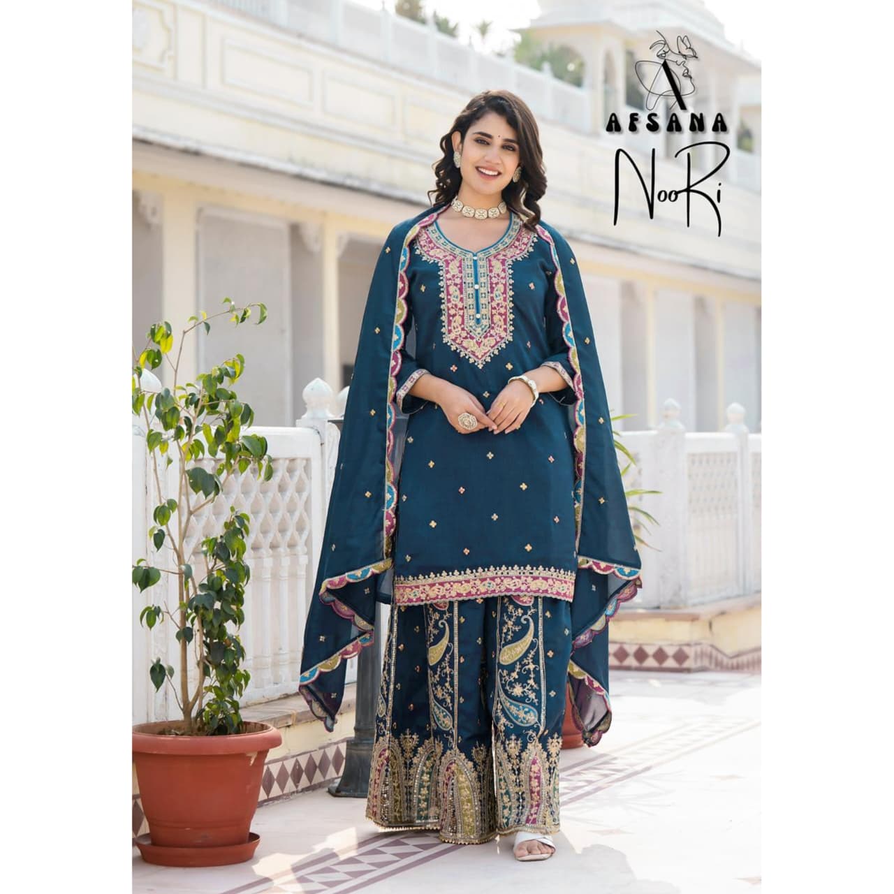 Noori New Colours Afsana Vichitra Readymade Plazzo Style Suits Wholesaler India