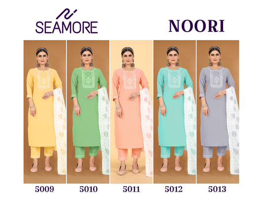 Noori Seamore Cotton Slub Readymade Pant Style Suits Wholesaler India