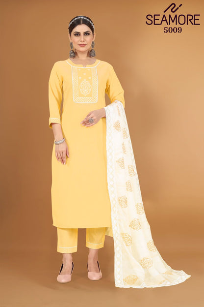 Noori Seamore Cotton Slub Readymade Pant Style Suits Wholesaler India