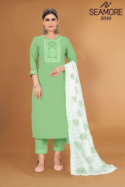 Noori Seamore Cotton Slub Readymade Pant Style Suits Wholesaler India