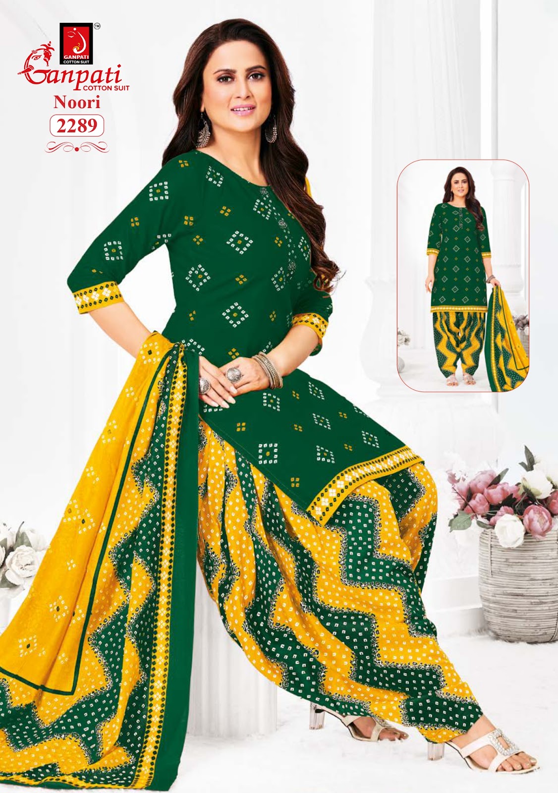 Noori Vol 11 Ganpati Cotton Patiyala Style Suits Exporter Ahmedabad