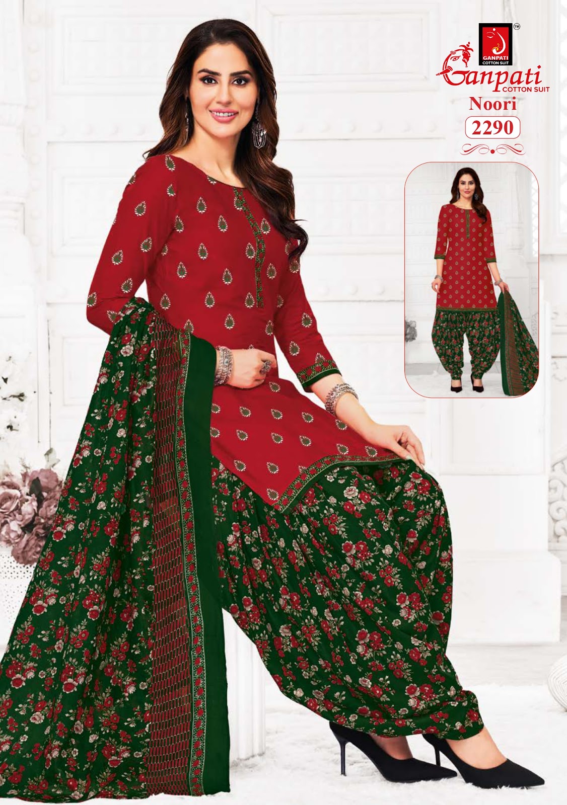 Noori Vol 11 Ganpati Cotton Patiyala Style Suits Exporter Ahmedabad