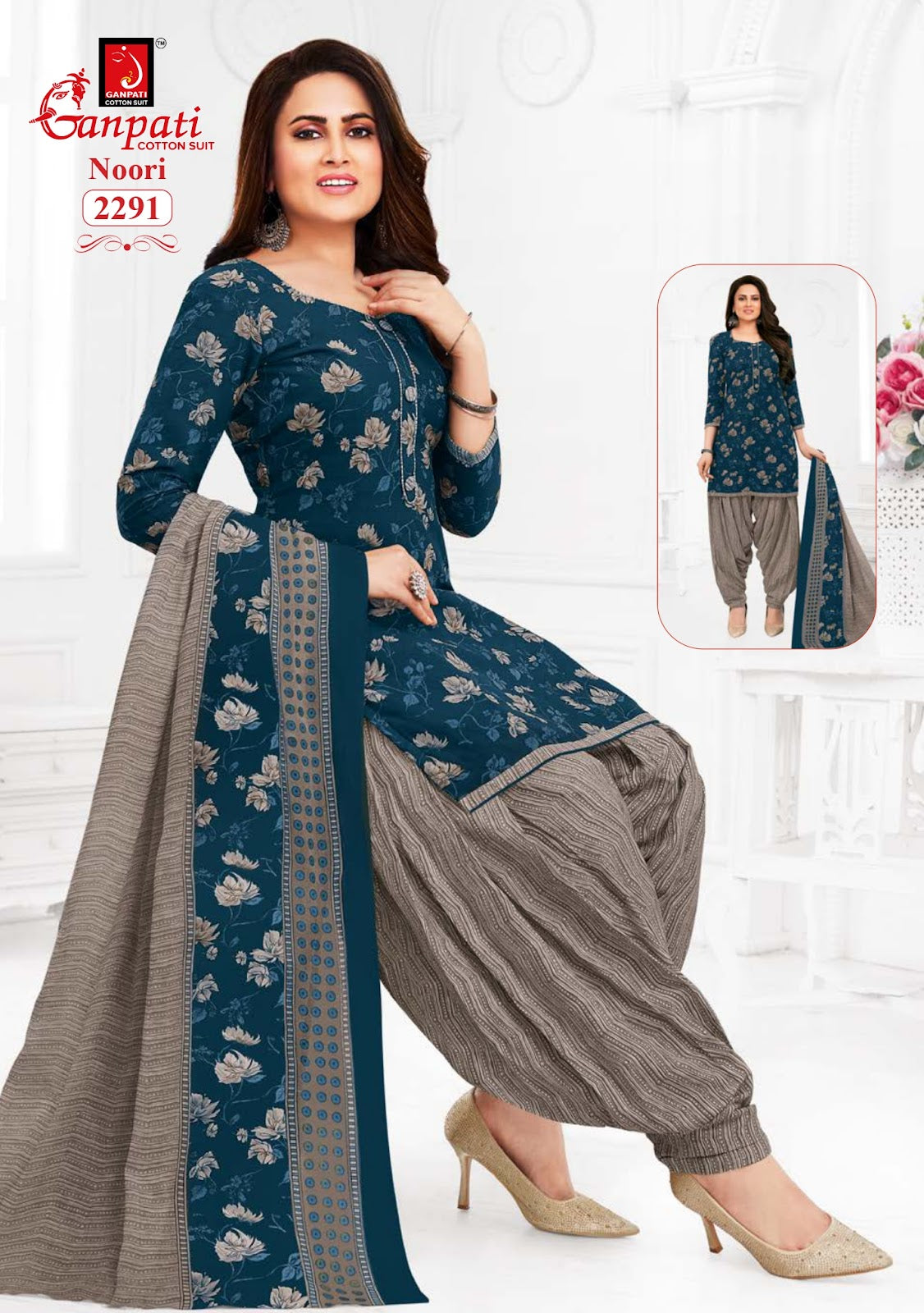 Noori Vol 11 Ganpati Cotton Patiyala Style Suits Exporter Ahmedabad