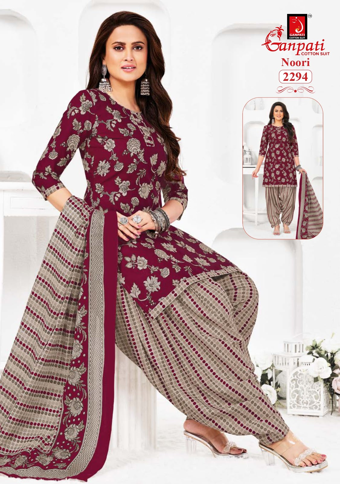 Noori Vol 11 Ganpati Cotton Patiyala Style Suits Exporter Ahmedabad