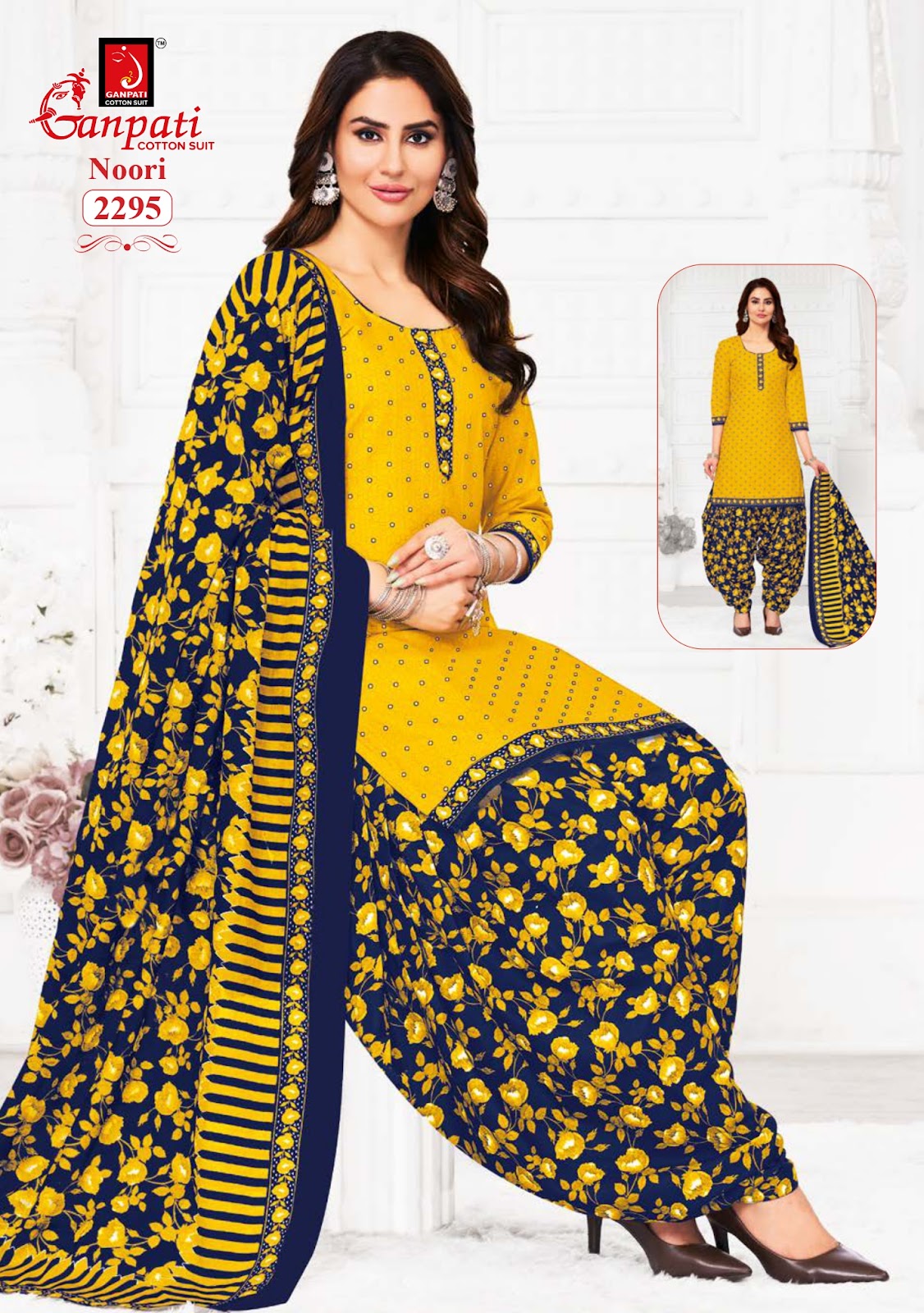 Noori Vol 11 Ganpati Cotton Patiyala Style Suits Exporter Ahmedabad