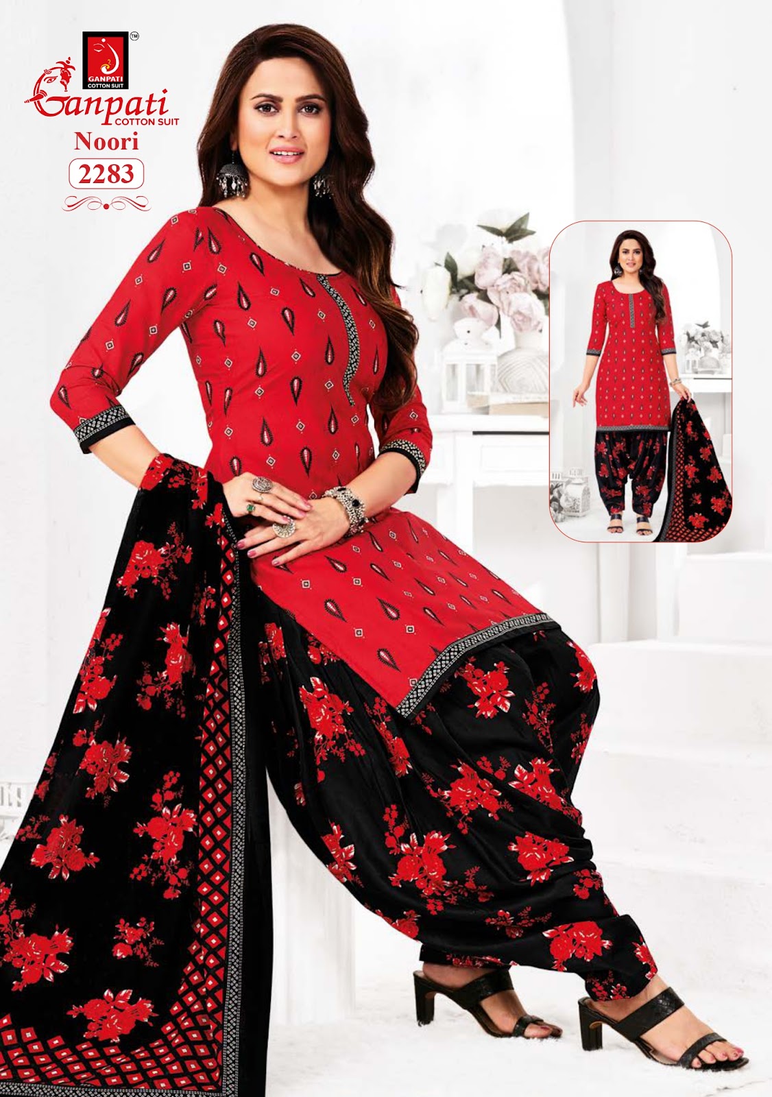 Noori Vol 11 Ganpati Cotton Patiyala Style Suits Exporter Ahmedabad
