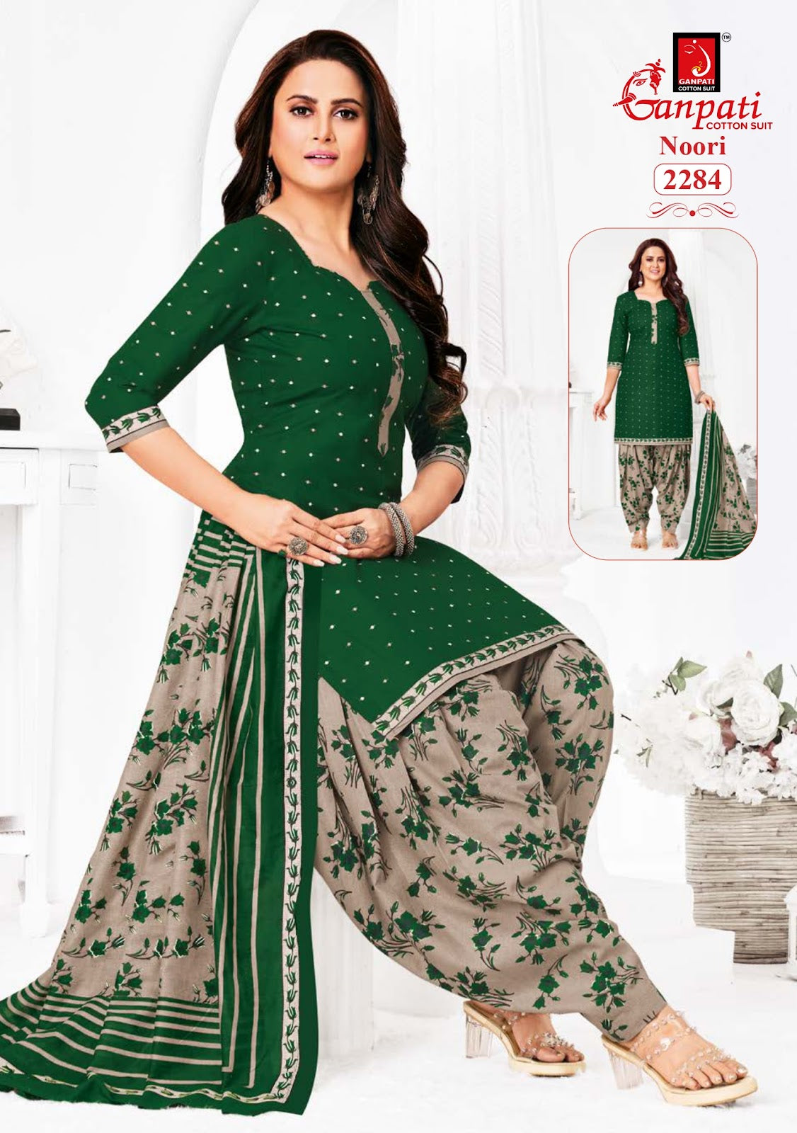 Noori Vol 11 Ganpati Cotton Patiyala Style Suits Exporter Ahmedabad