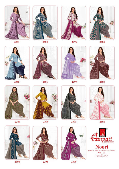 noori vol 12 ganpati cotton readymade patiyala suits exporter gujarat