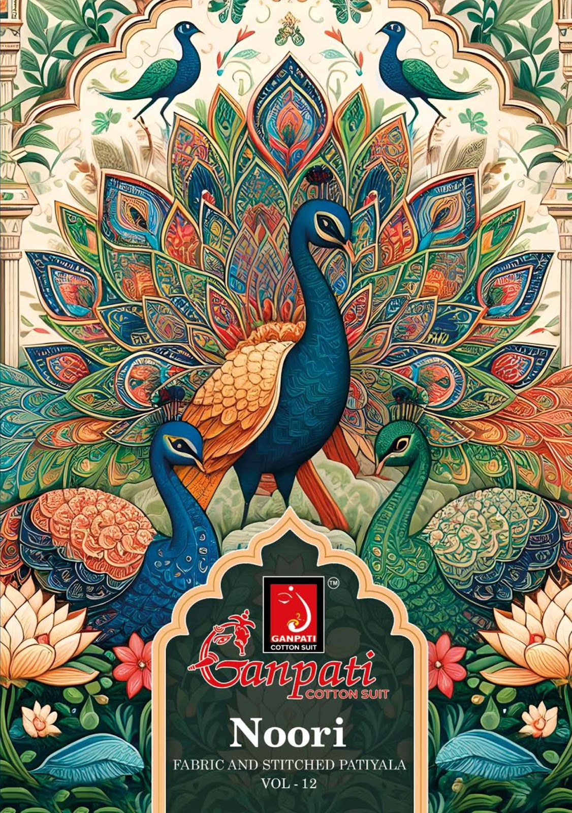 noori vol 12 ganpati cotton readymade patiyala suits exporter gujarat