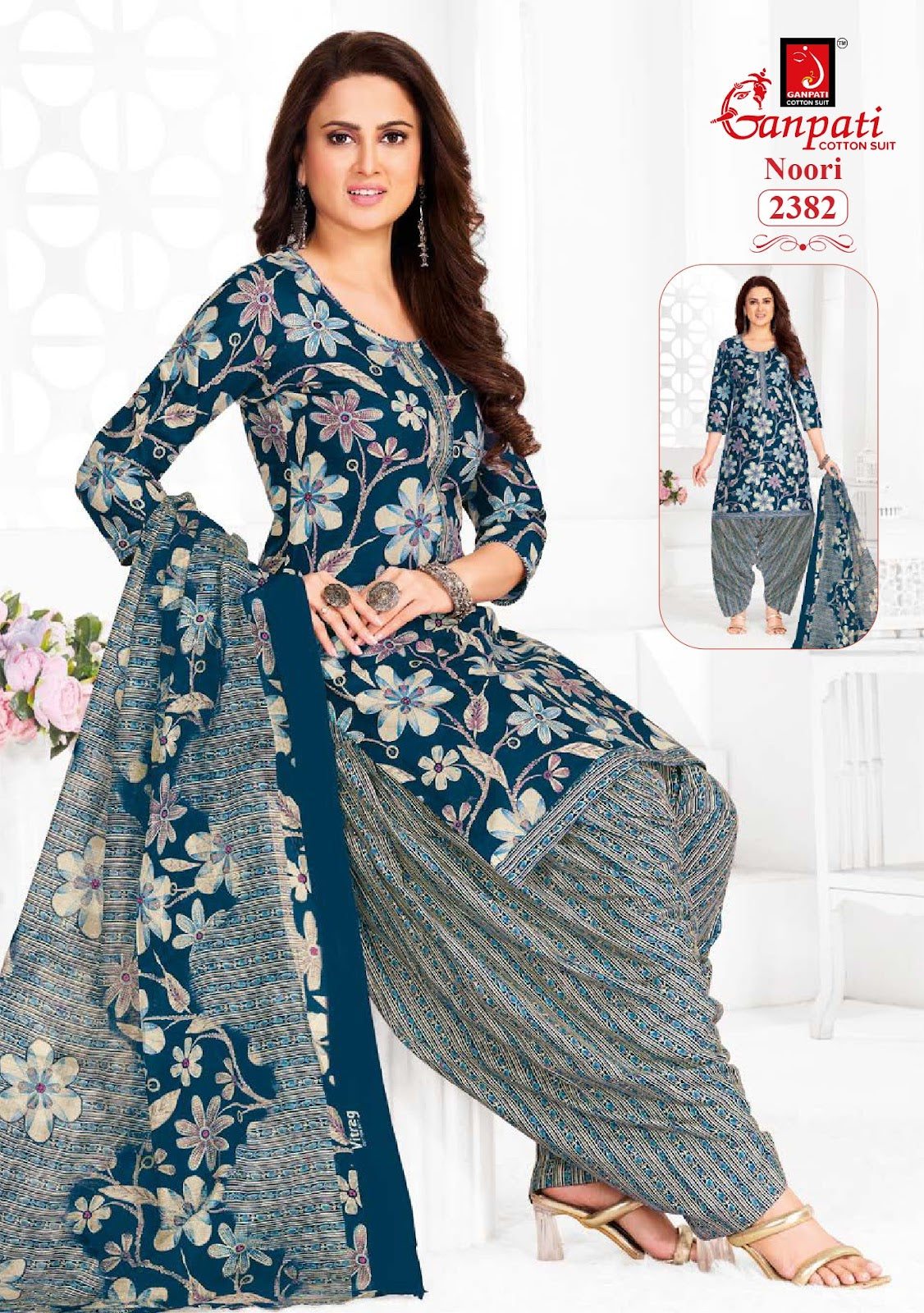 noori vol 12 ganpati cotton readymade patiyala suits exporter gujarat