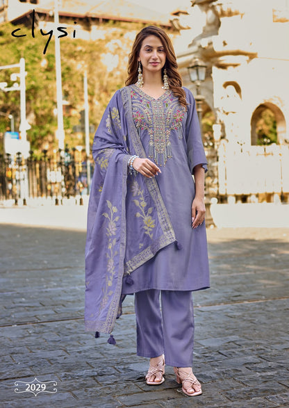 Nooria Clysi Roman Simmer Readymade Pant Style Suits Exporter Gujarat