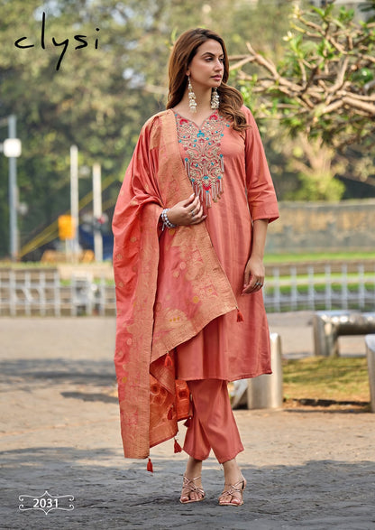 Nooria Clysi Roman Simmer Readymade Pant Style Suits Exporter Gujarat