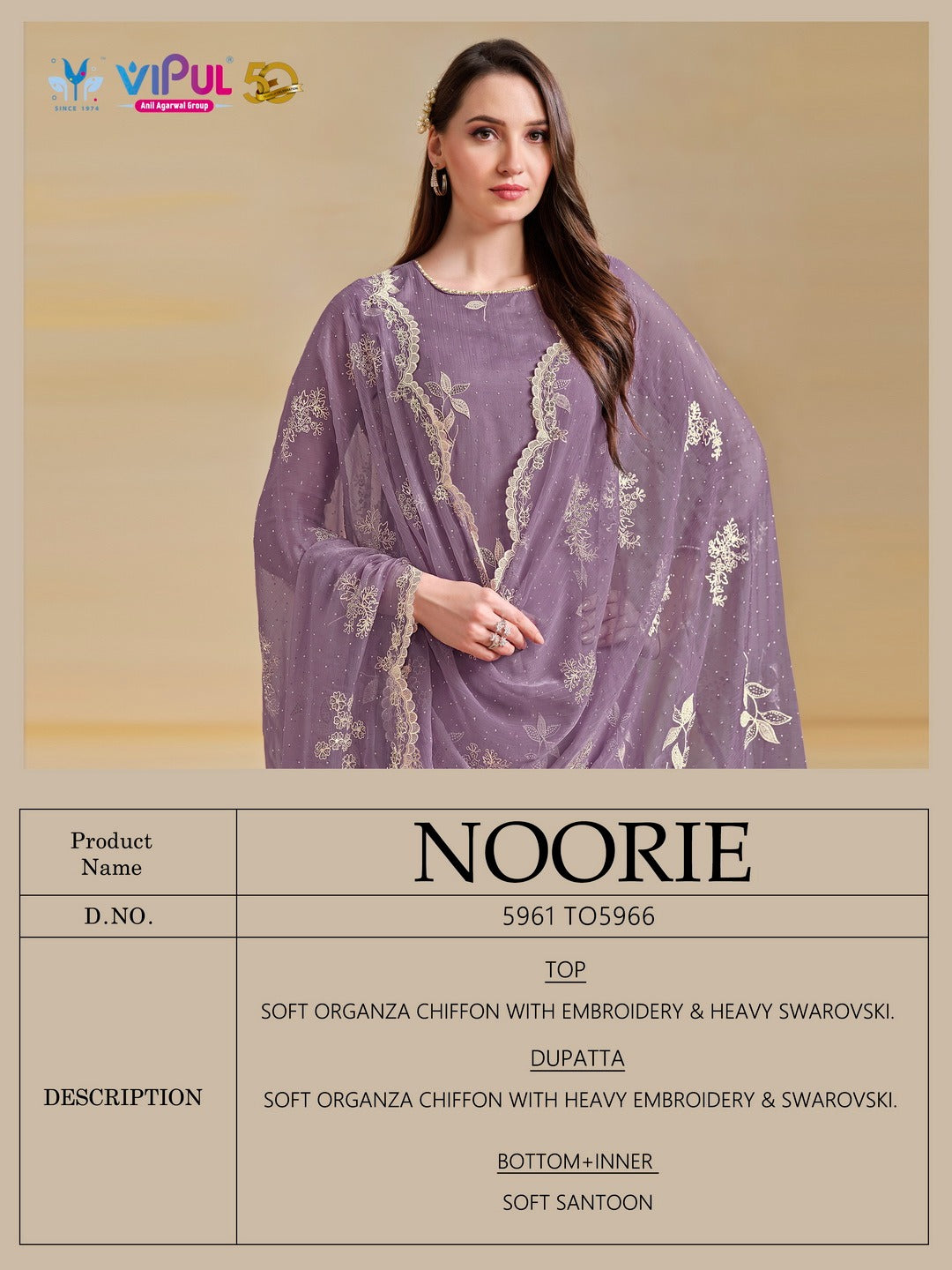 Noorie Vipul Organza Pant Style Suits Supplier Gujarat