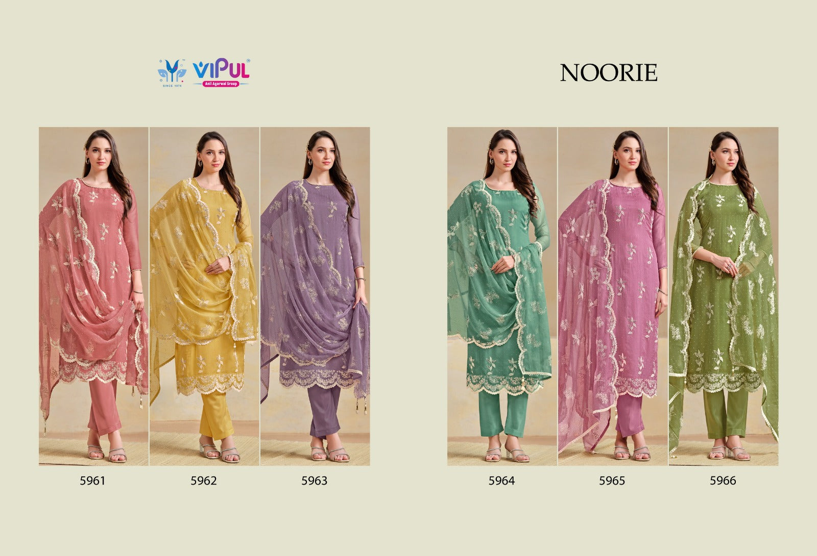 Noorie Vipul Organza Pant Style Suits Supplier Gujarat