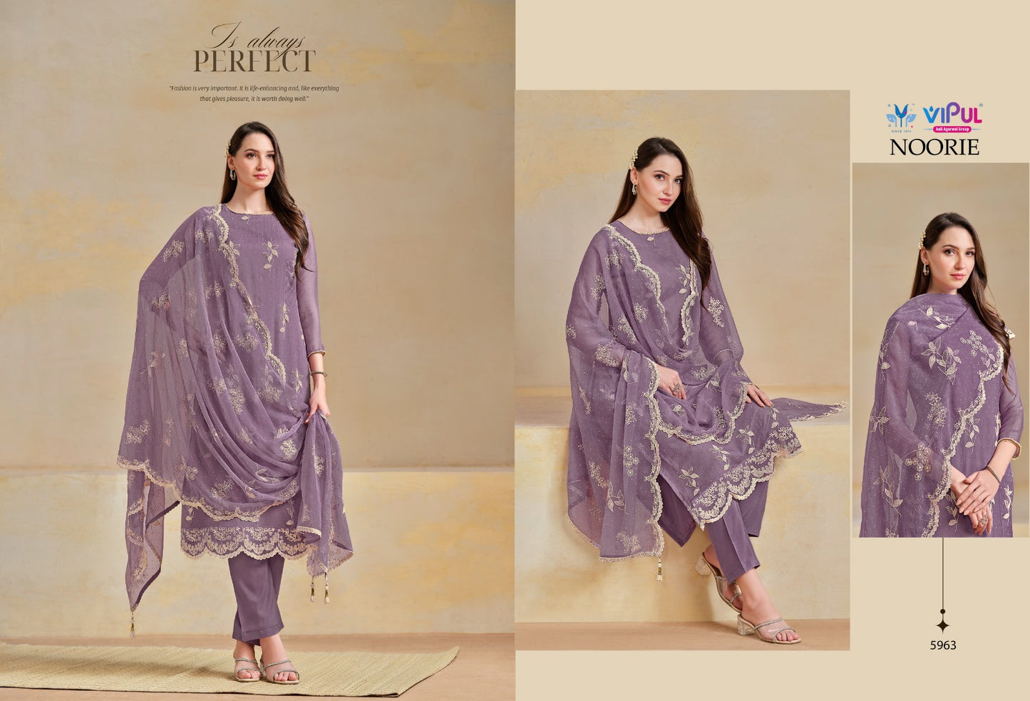 Noorie Vipul Organza Pant Style Suits Supplier Gujarat