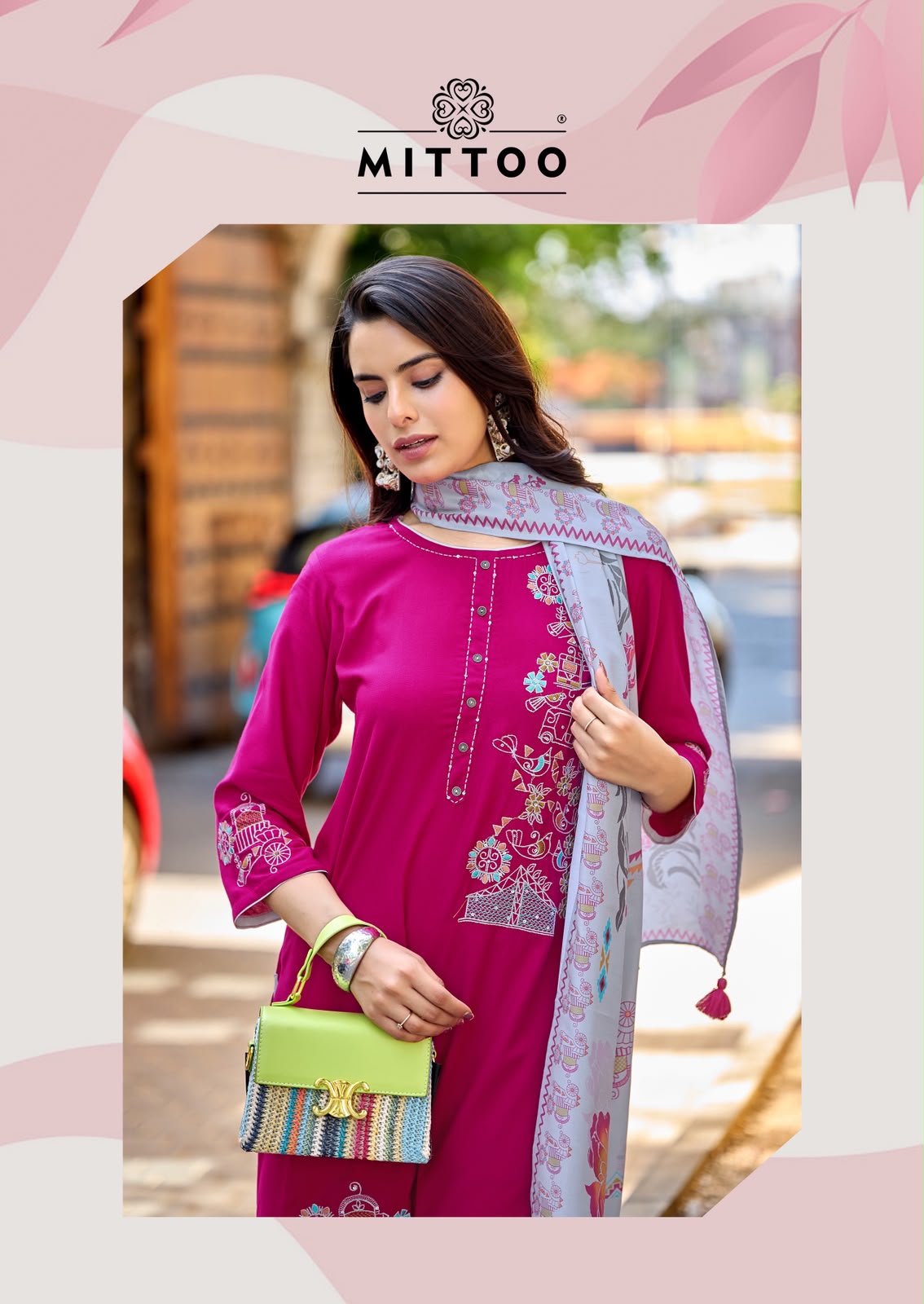Noorika Mittoo Rayon Readymade Plazzo Style Suits Supplier Gujarat