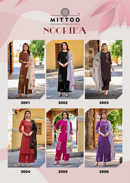 Noorika Mittoo Rayon Readymade Plazzo Style Suits Supplier Gujarat