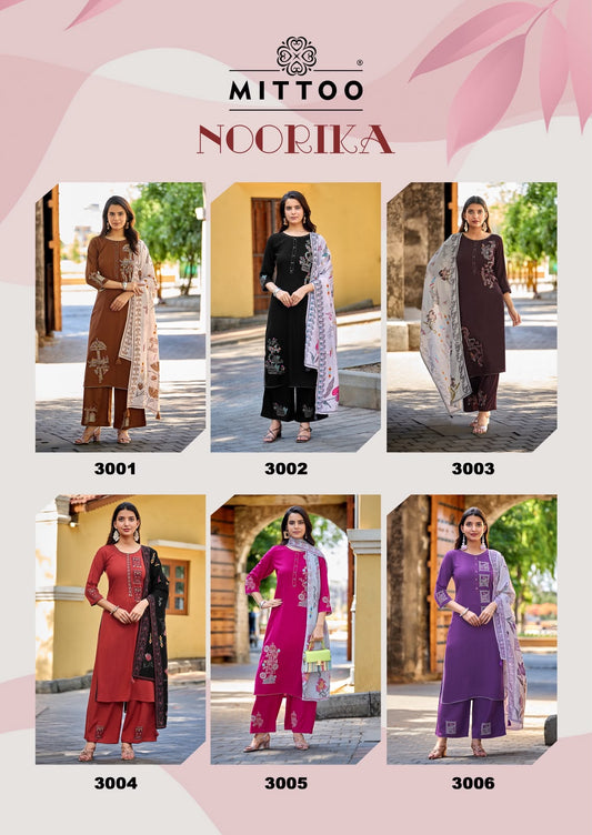 Noorika Mittoo Rayon Readymade Plazzo Style Suits Supplier Gujarat