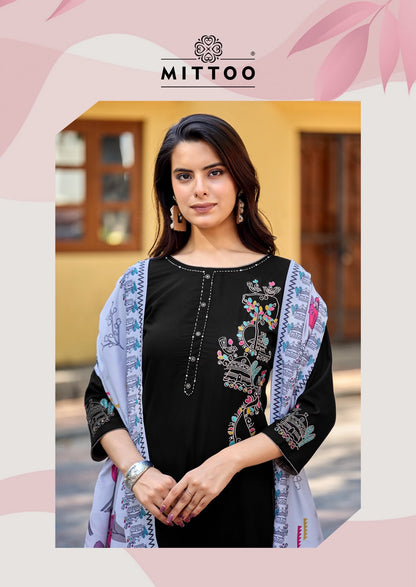 Noorika Mittoo Rayon Readymade Plazzo Style Suits Supplier Gujarat