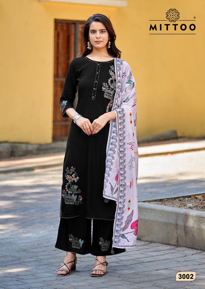Noorika Mittoo Rayon Readymade Plazzo Style Suits Supplier Gujarat