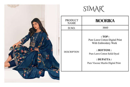 Noorika Simar Lawn Cotton Pant Style Suits Supplier Gujarat