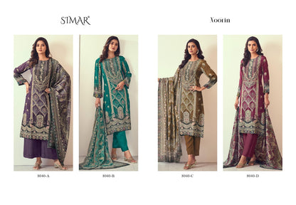 Noorin Simar Natural Crape Pant Style Suits Supplier