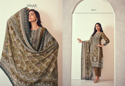 Noorin Simar Natural Crape Pant Style Suits Supplier