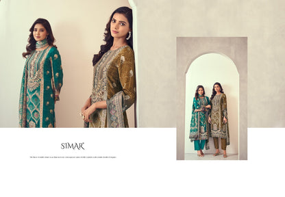 Noorin Simar Natural Crape Pant Style Suits Supplier