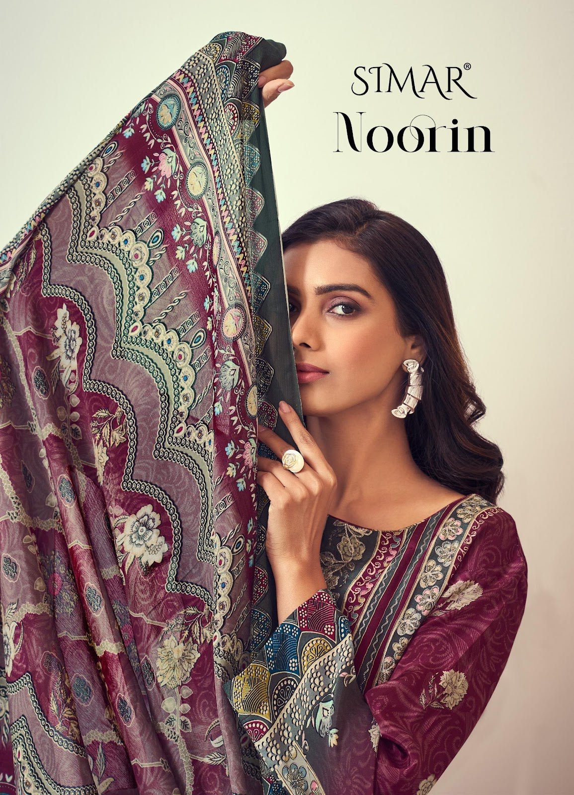 Noorin Simar Natural Crape Pant Style Suits Supplier