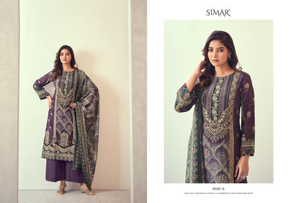 Noorin Simar Natural Crape Pant Style Suits Supplier