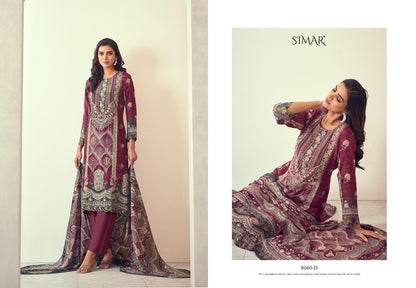 Noorin Simar Natural Crape Pant Style Suits Supplier
