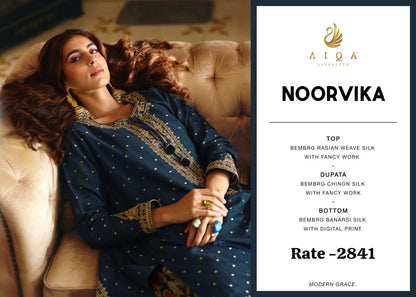 Noorvika Aiqa Russian Silk Plazzo Style Suits Exporter Ahmedabad