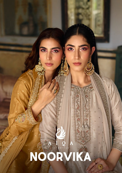 Noorvika Aiqa Russian Silk Plazzo Style Suits Exporter Ahmedabad
