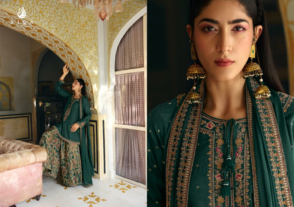 Noorvika Aiqa Russian Silk Plazzo Style Suits Exporter Ahmedabad